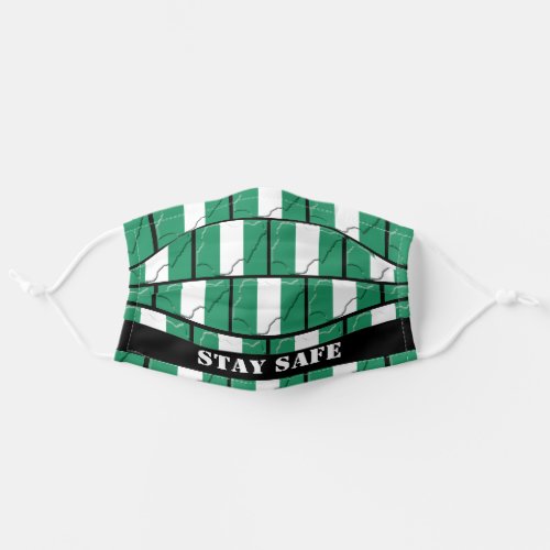 NIGERIA FLAG  Stay Safe  Customizable Adult Cloth Face Mask