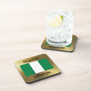 Nigeria Flag+Text Coaster