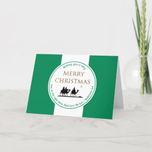 NIGERIA FLAG Three Wise Men Scripture Christmas Holiday Card