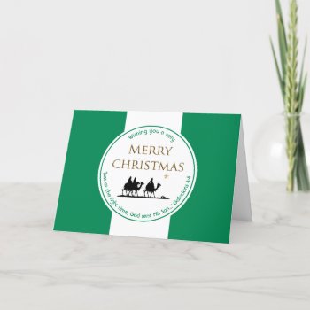 Nigeria Flag Three Wise Men Scripture Christmas Holiday Card by BereanDesigns at Zazzle