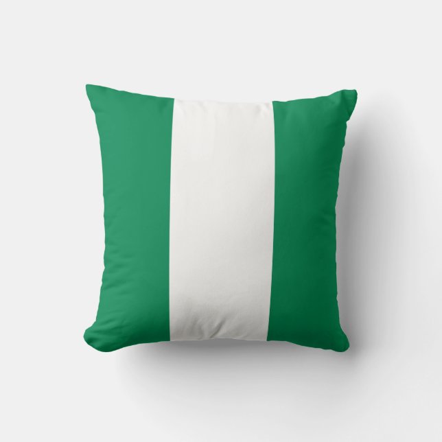 Nigeria Flag Throw Pillow (Front)