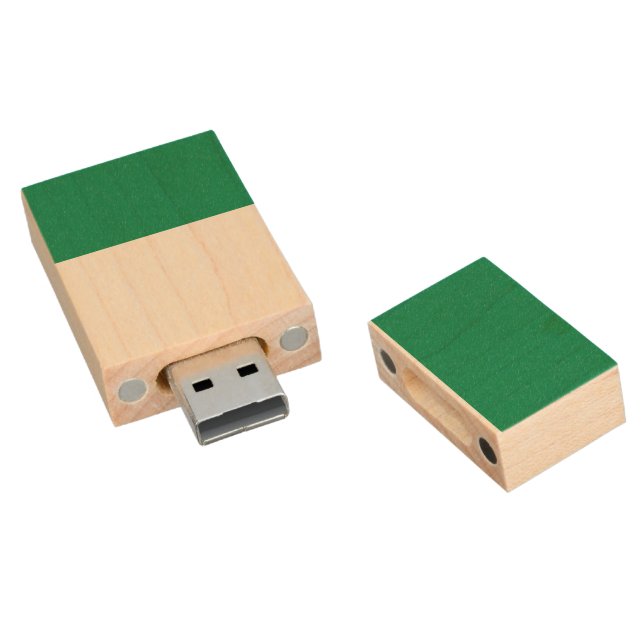 Nigeria Flag Wood Flash Drive (Angled)