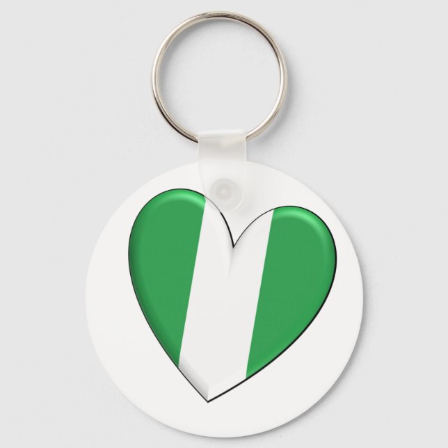 Nigeria Heart Flag Keychain (Front)