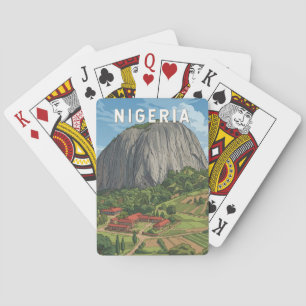 Nigeria Illustration Travel Art Vintage Poker Cards