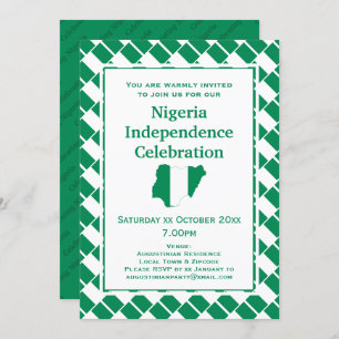 NIGERIA INDEPENDENCE CELEBRATION Nigerian Flag Invitation