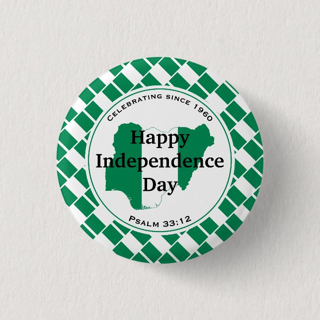 NIGERIA INDEPENDENCE Stylish Nigerian Flag Button (Front)