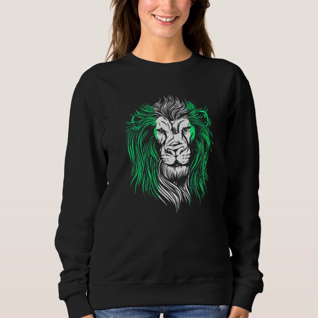 Nigeria Lion Nigerian Flag Sweatshirt (Front)