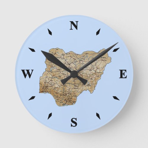 Nigeria Map Clock