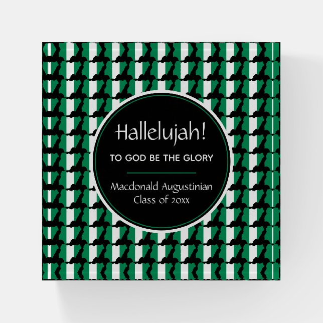 NIGERIA Map Graduate Custom HALLELUJAH Keepsake Paperweight (Front)