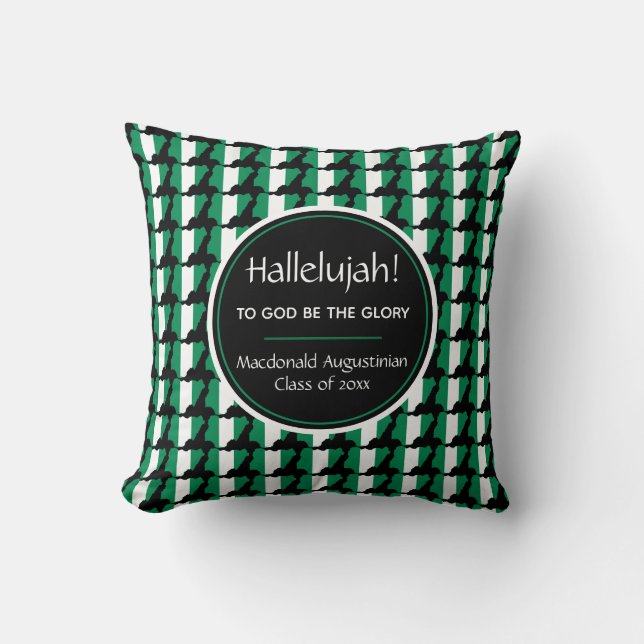 NIGERIA Map Graduate Custom HALLELUJAH Keepsake Throw Pillow (Front)