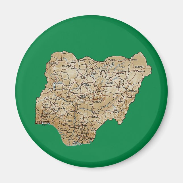 Nigeria Map Magnet (Front)