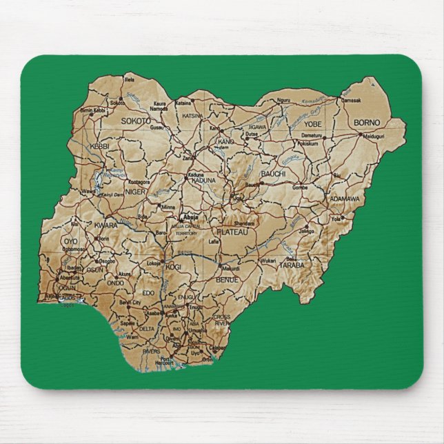 Nigeria Map Mousepad (Front)