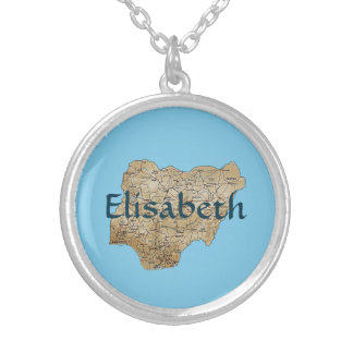 Nigeria Map + Name Necklace