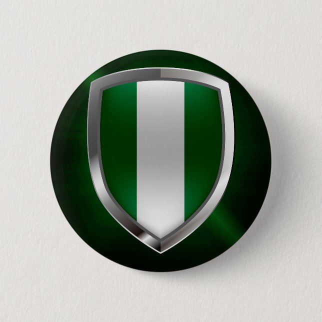 Nigeria Metallic Emblem Button (Front)