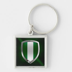 Nigeria Metallic Emblem Keychain