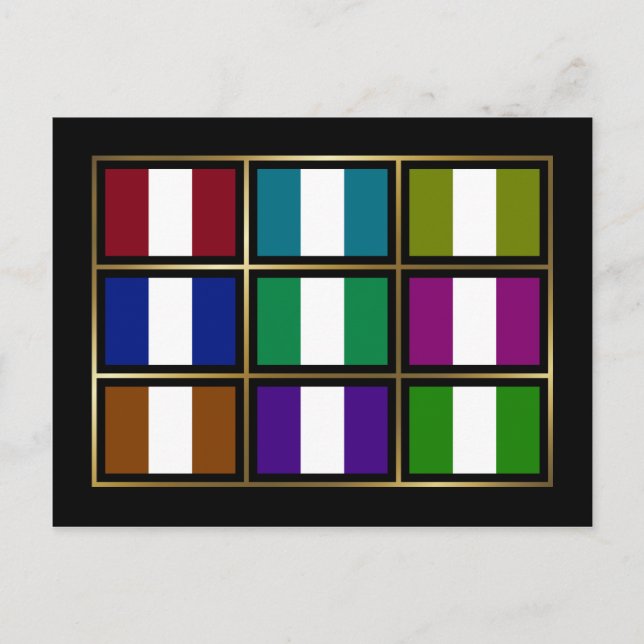 Nigeria Multihue Flags Postcard (Front)