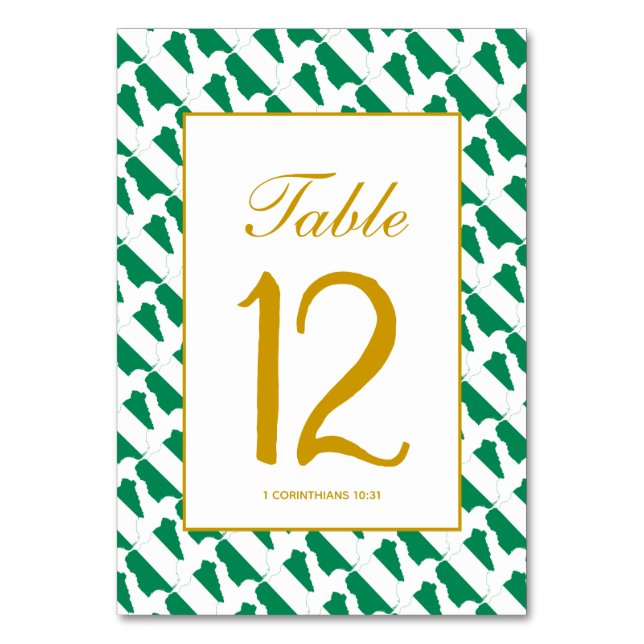 NIGERIA NAIJA Banquet Celebration Wedding Table Number (Front)