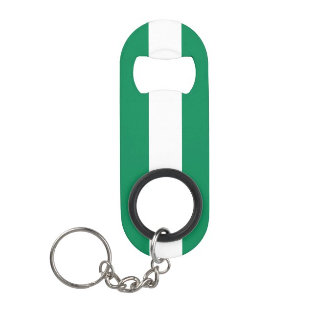 Nigeria National Flag Patriotic Keychain Bottle Opener (Front)