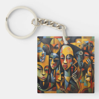 Nigeria, Nigerian Abstract Art, African Art Keychain
