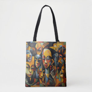Nigeria, Nigerian Abstract Art, African Art Tote Bag