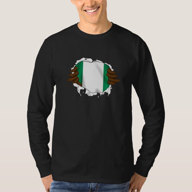 Nigeria Nigerian Africa Proud Heart Love Hands Pre T-Shirt (Front)