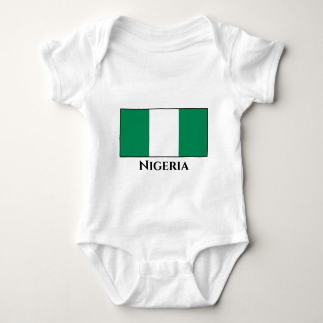 Nigeria (Nigerian) Flag Baby Bodysuit (Front)