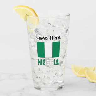 Nigeria Nigerian Flag Black Personalization  Glass