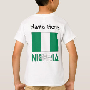 Nigeria Nigerian Flag Black Personalization T-Shirt