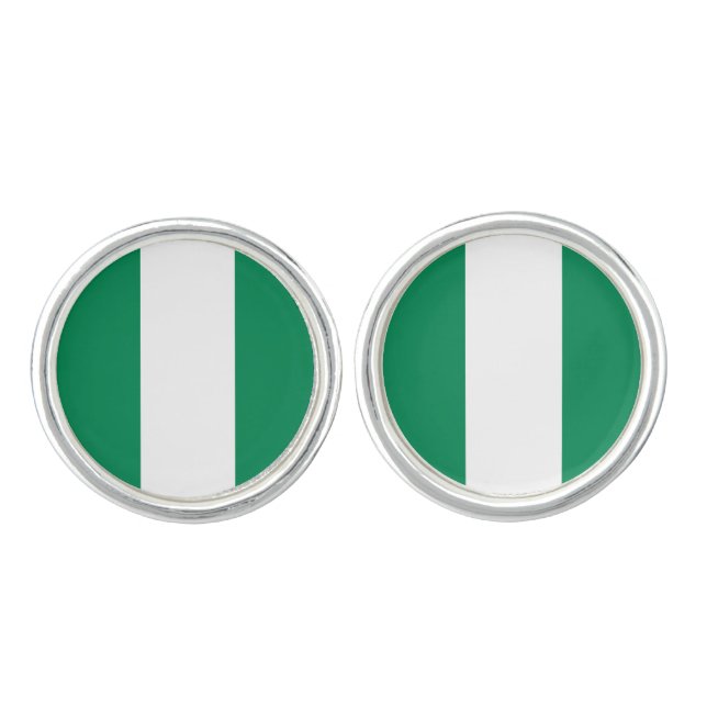 Nigeria (Nigerian) Flag Cufflinks (Front)