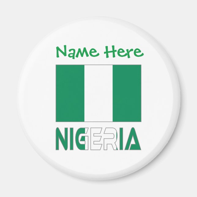 Nigeria Nigerian Flag Green Personalization  Magnet (Front)