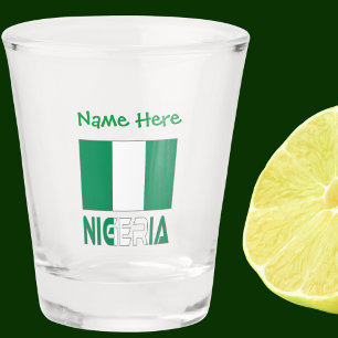 Nigeria Nigerian Flag Green Personalization Shot Glass