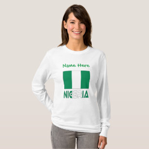 Nigeria Nigerian Flag Green Personalization T-Shirt