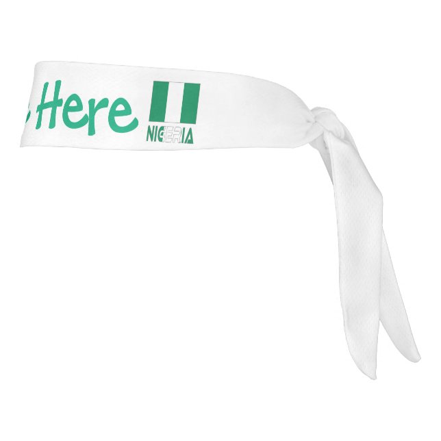 Nigeria Nigerian Flag Green Personalization  Tie Headband (Rotate 90)