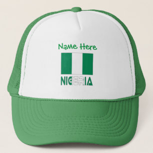 Nigeria Nigerian Flag Green Personalization  Trucker Hat