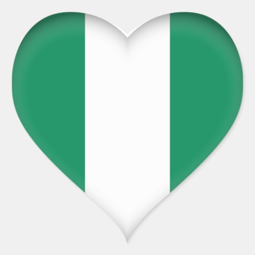 Nigeria Nigerian Flag Heart Sticker