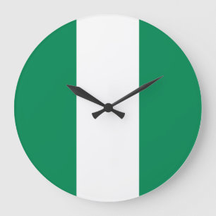 Nigeria (Nigerian) Flag Large Clock