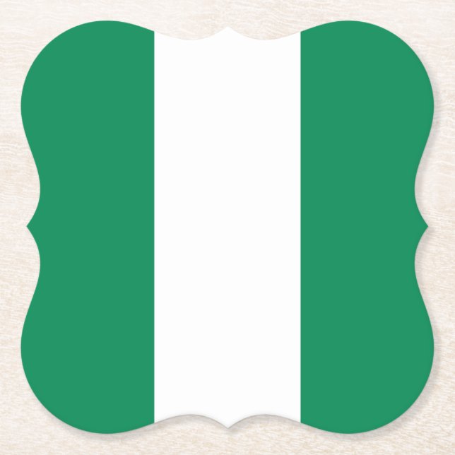 Nigeria (Nigerian) Flag Paper Coaster (Front)