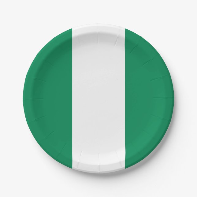 Nigeria (Nigerian) Flag Paper Plates (Front)