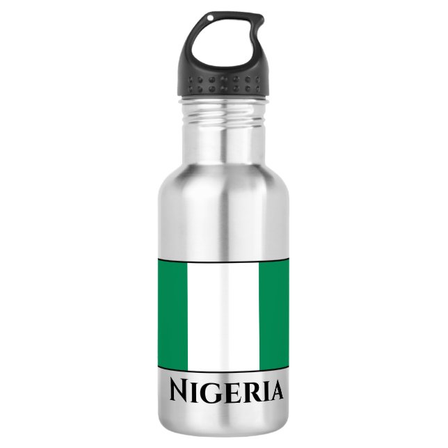 Nigeria (Nigerian) Flag  Stainless Steel Water Bottle (Front)