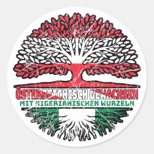 Nigeria Nigerianisch sterreichisch sterreich Classic Round Sticker