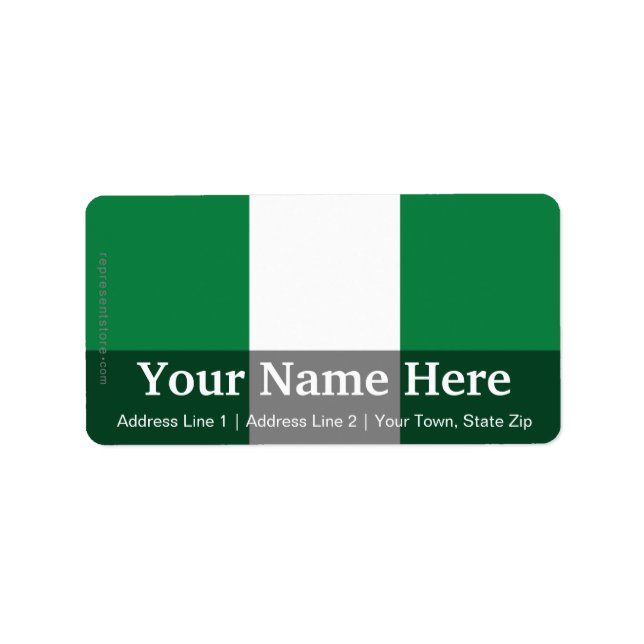 Nigeria Plain Flag Label (Front)
