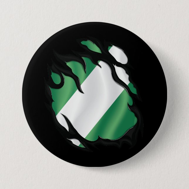 Nigeria Ripped Flag Button (Front)