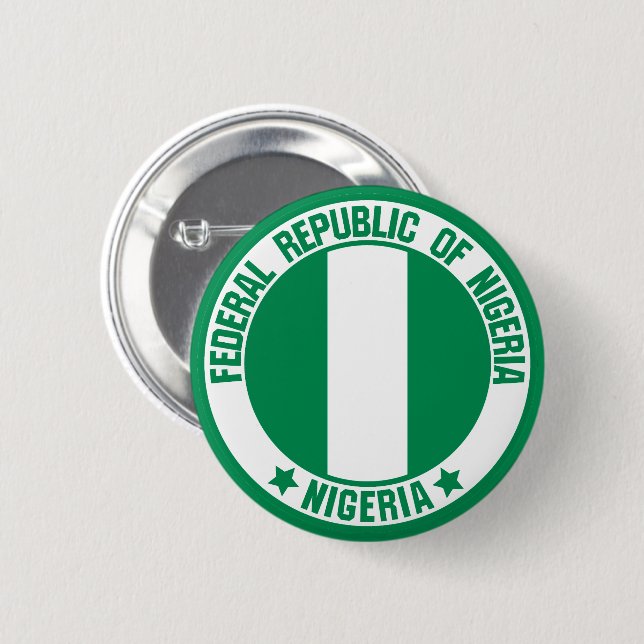 Nigeria Round Emblem Button (Front & Back)