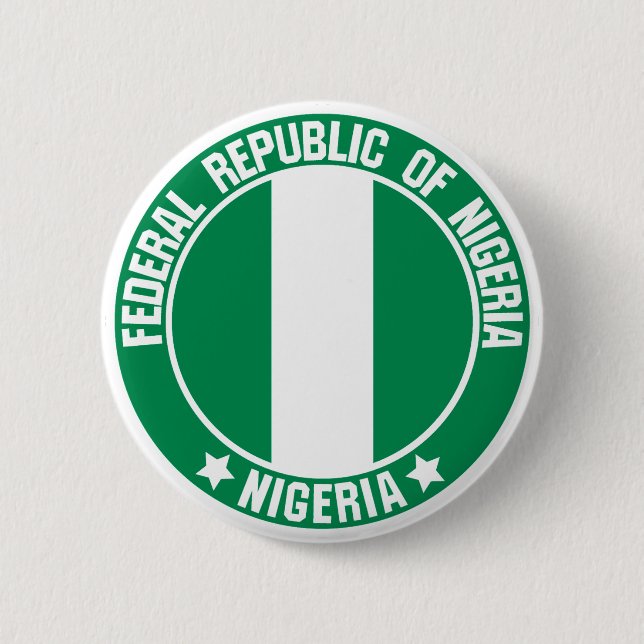 Nigeria Round Emblem Button (Front)