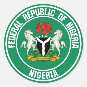 Nigeria Round Emblem Classic Round Sticker