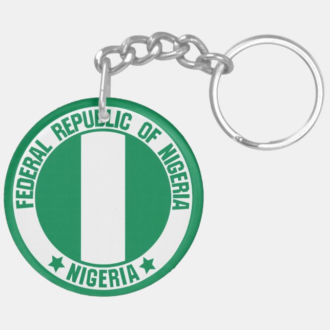 Nigeria Round Emblem Keychain (Back Right)