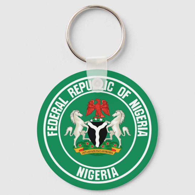Nigeria Round Emblem Keychain (Front)
