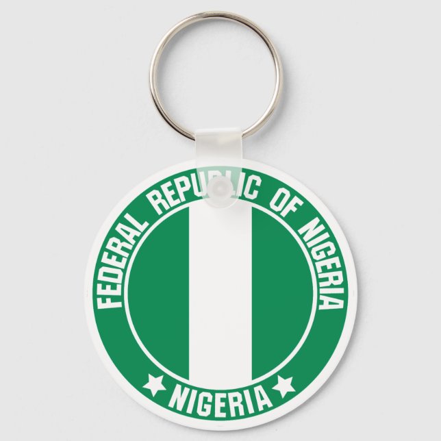 Nigeria Round Emblem Keychain (Front)