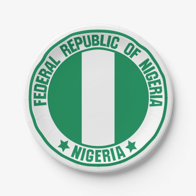Nigeria Round Emblem Paper Plates (Front)