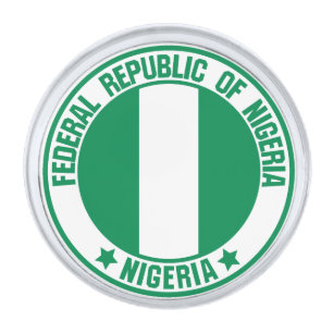 Nigeria Round Emblem Silver Finish Lapel Pin